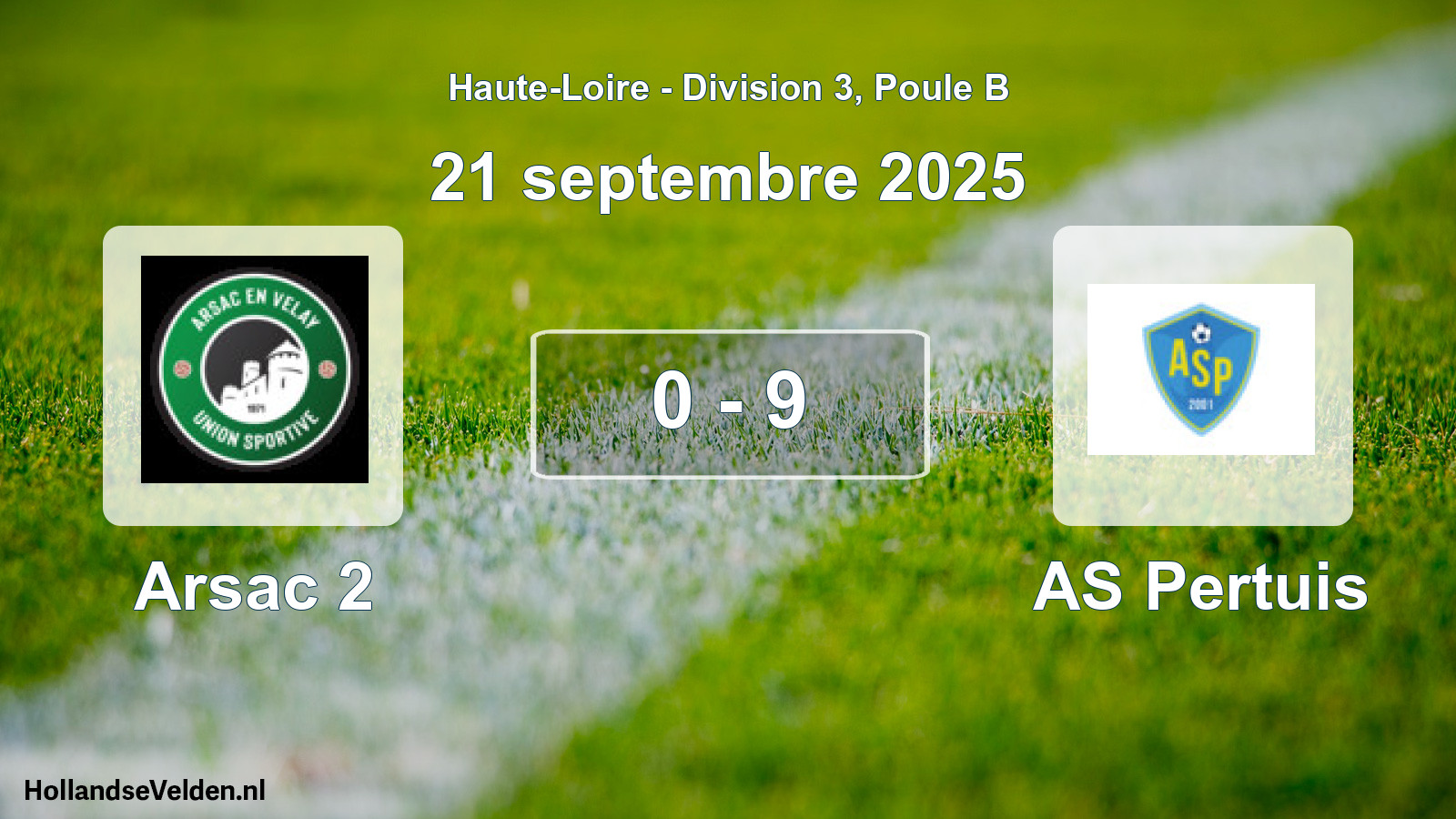 Match joué: Arsac 2 - AS Pertuis 0 - 9 (21 septembre 2025)