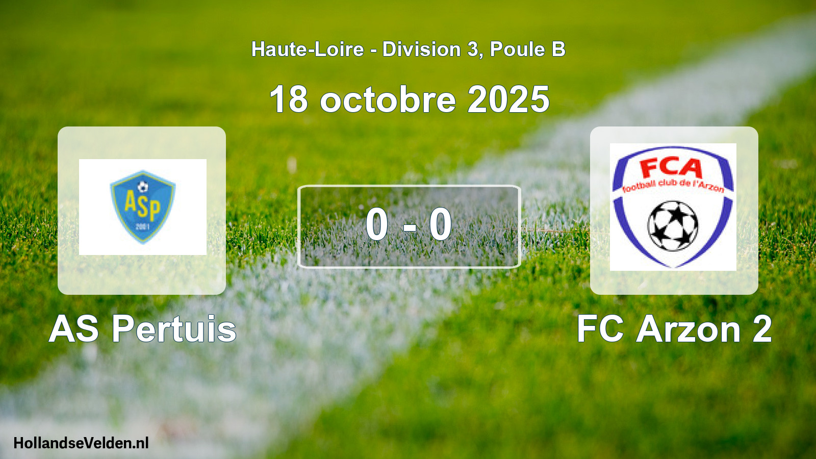 Gespeelde wedstrijd: AS Pertuis - FC Arzon 2 0 - 0 (18 oktober 2025)