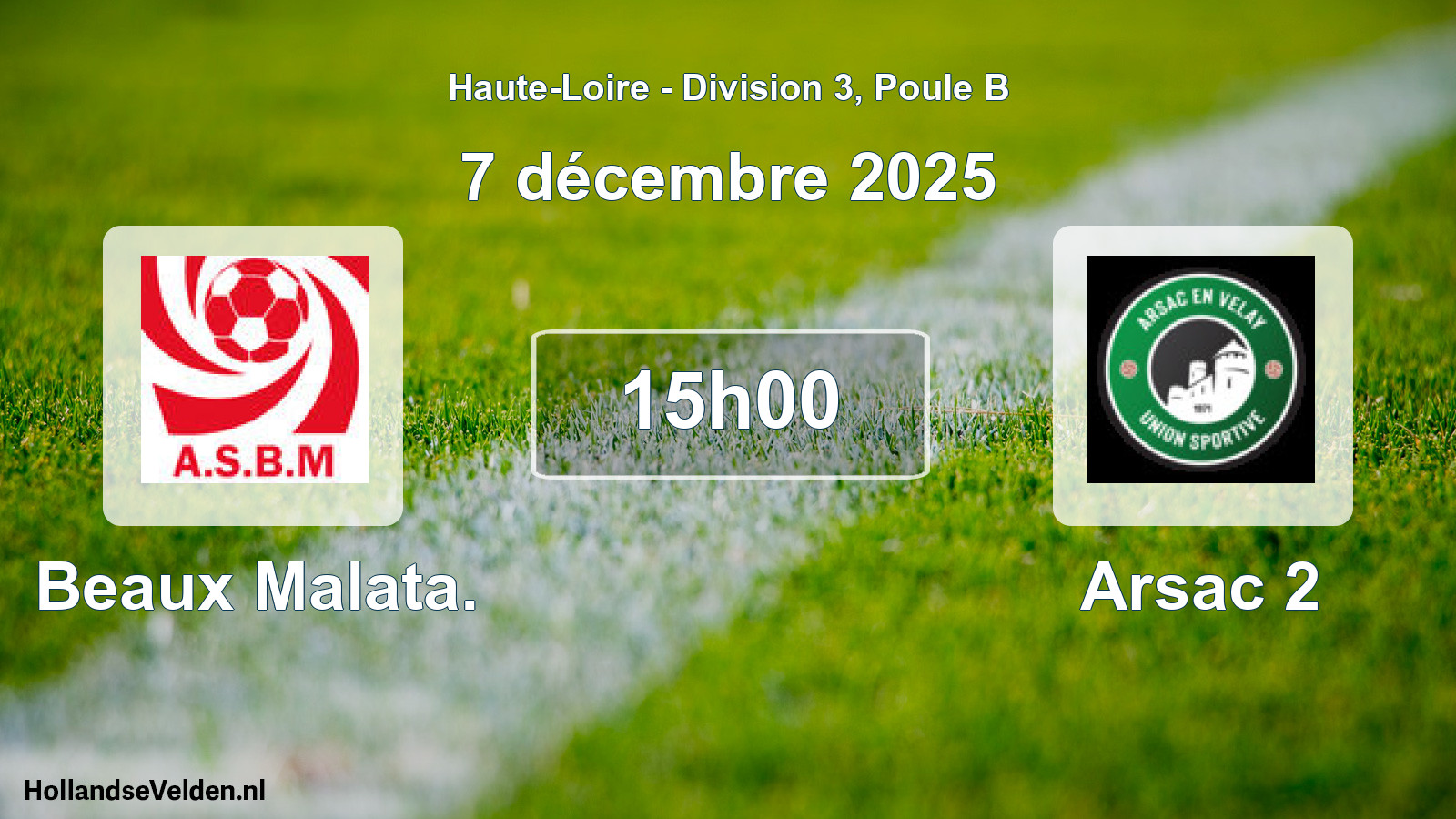 Match programmé: Beaux Malata. - Arsac 2 (7 décembre 2025)