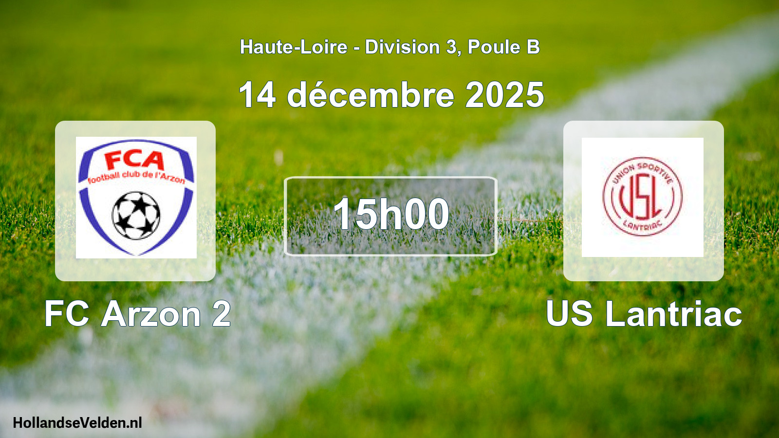 Geplande wedstrijd: FC Arzon 2 - US Lantriac (14 december 2025)