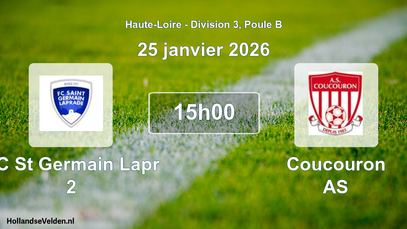Geplande wedstrijd: FC St Germain Lapr 2 - Coucouron AS (25 januari 2026)