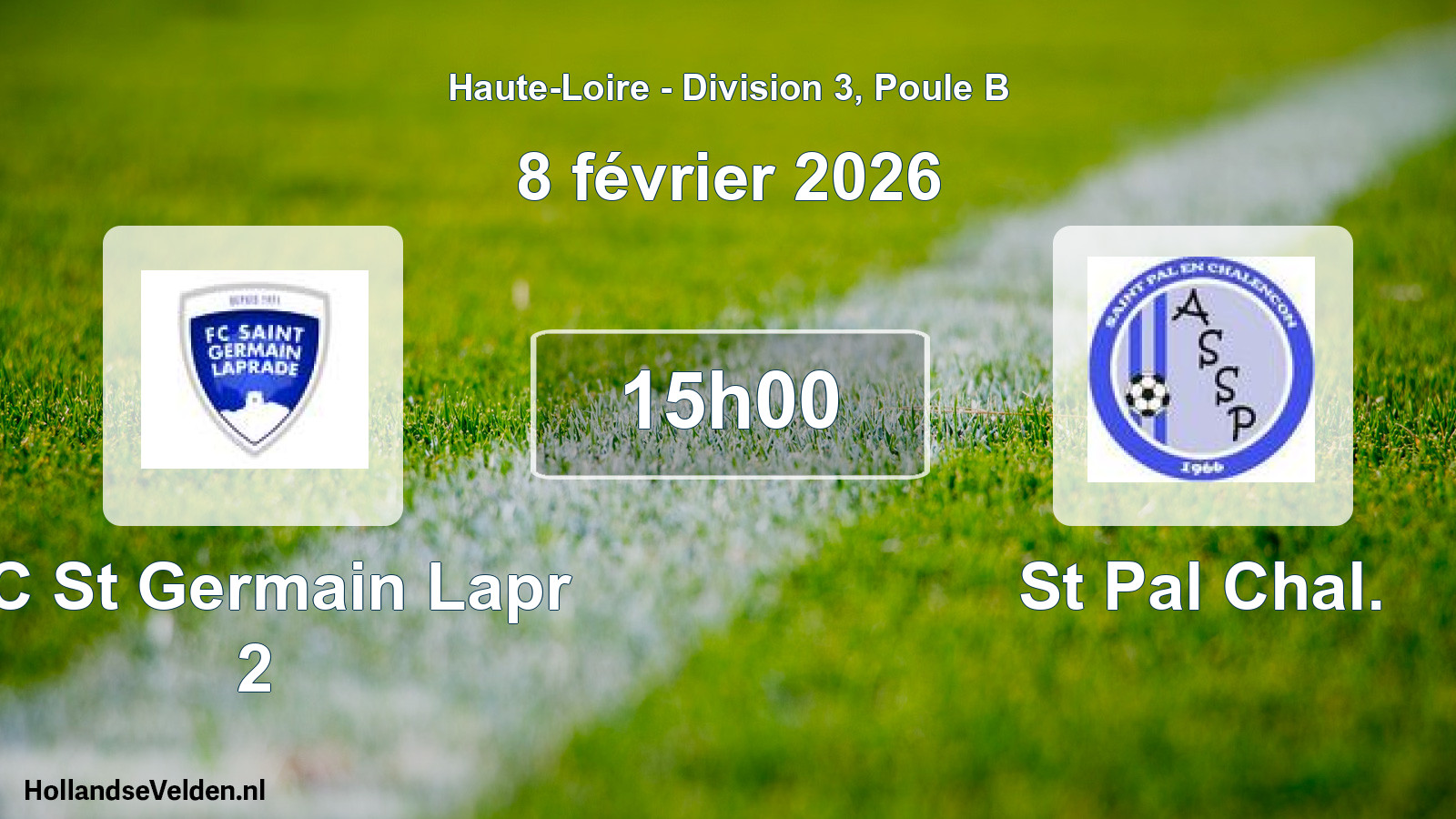 Geplande wedstrijd: FC St Germain Lapr 2 - St Pal Chal. (8 februari 2026)