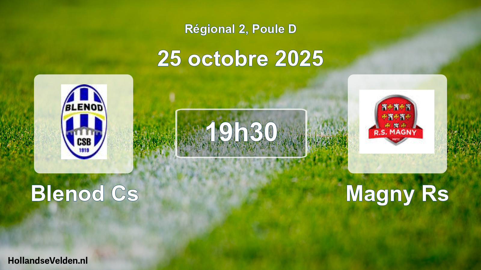 Geplande wedstrijd: Blenod Cs - Magny Rs (25 octobre 2025)