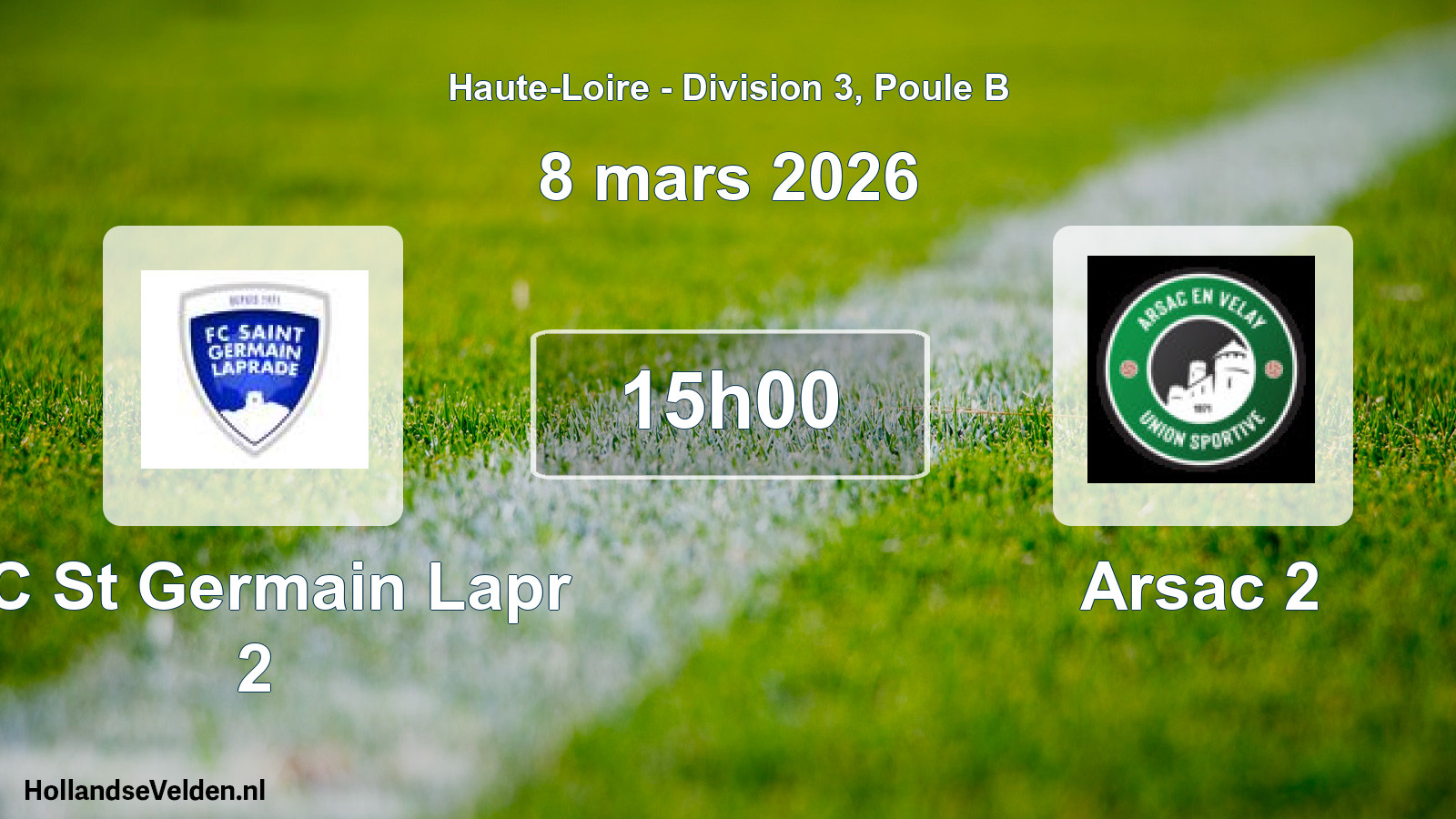 Geplande wedstrijd: FC St Germain Lapr 2 - Arsac 2 (8 maart 2026)