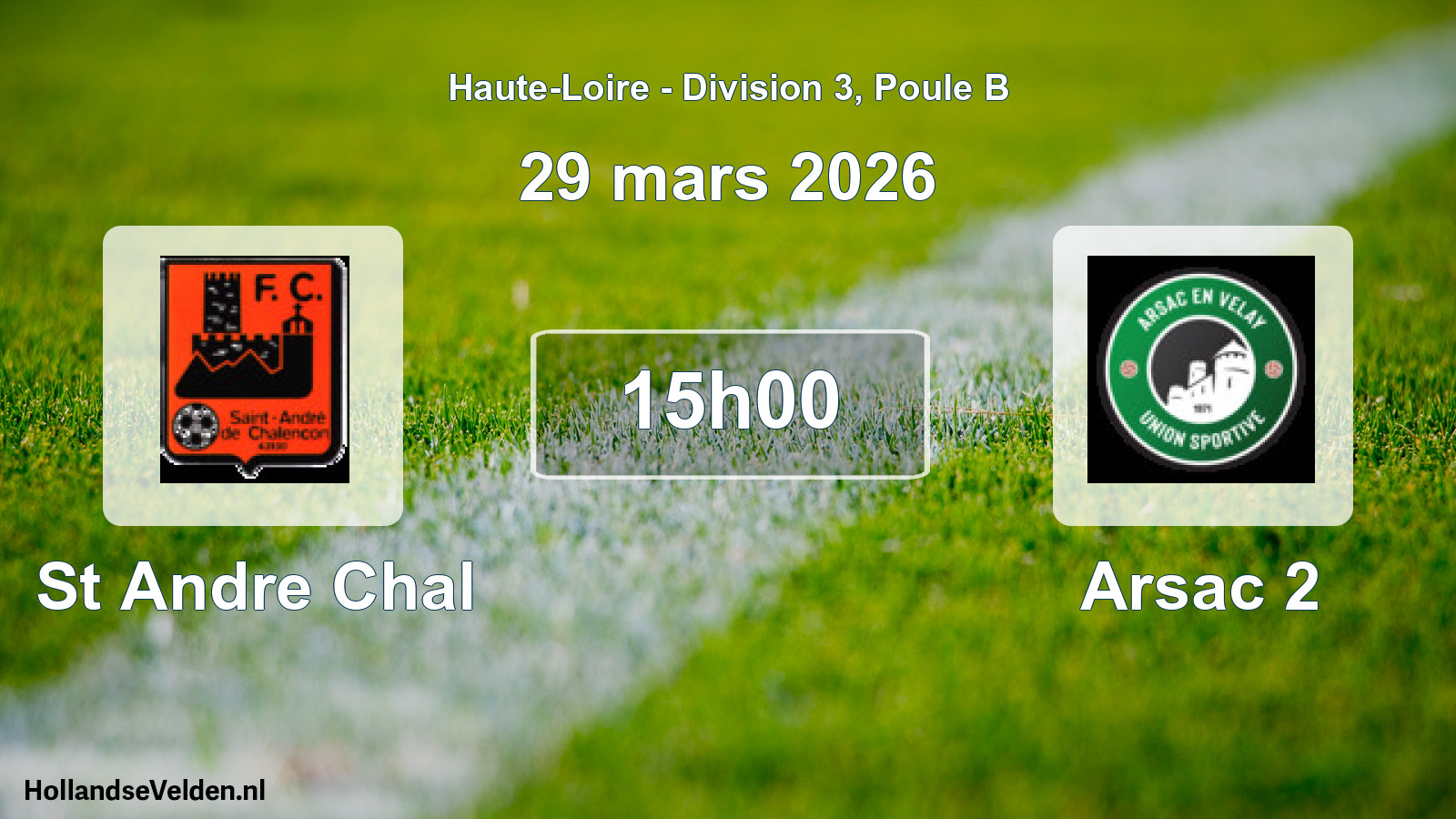 Geplande wedstrijd: St Andre Chal - Arsac 2 (29 maart 2026)