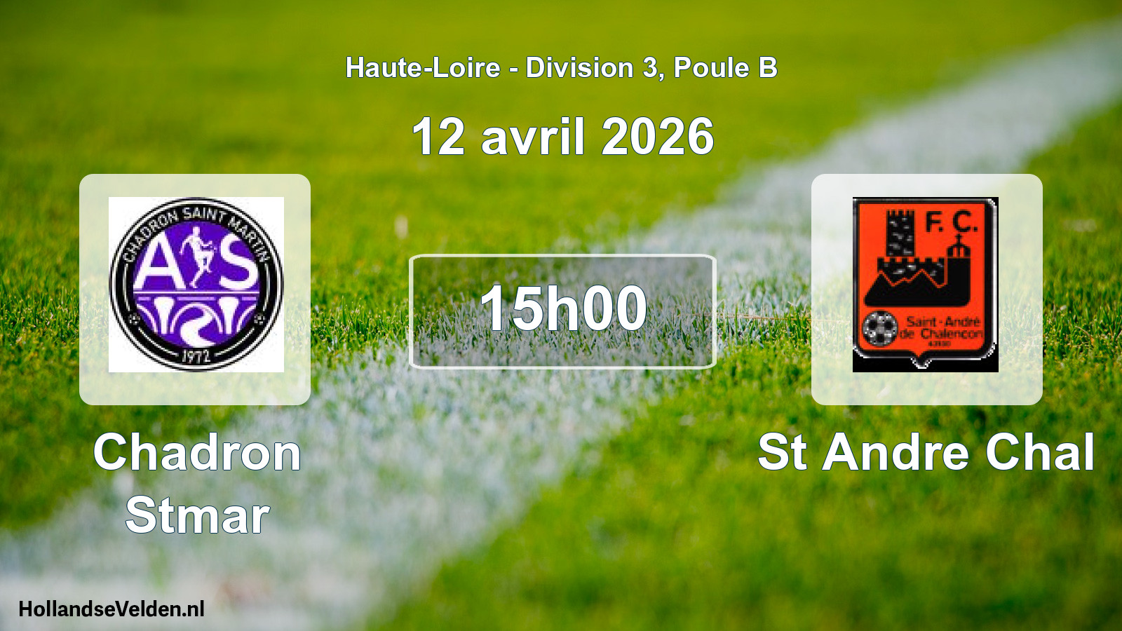 Geplande wedstrijd: Chadron Stmar - St Andre Chal (12 april 2026)