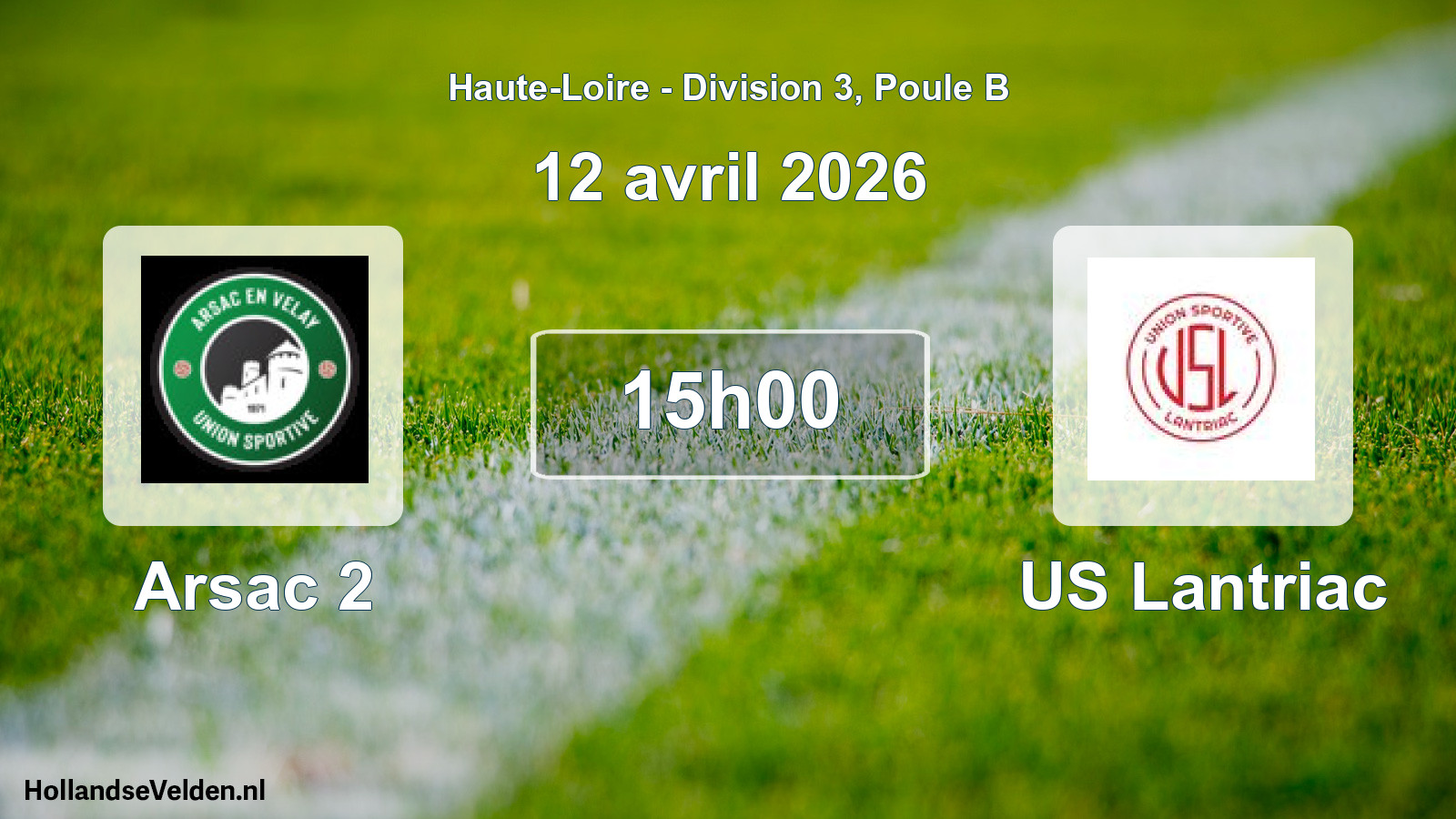 Geplande wedstrijd: Arsac 2 - US Lantriac (12 april 2026)