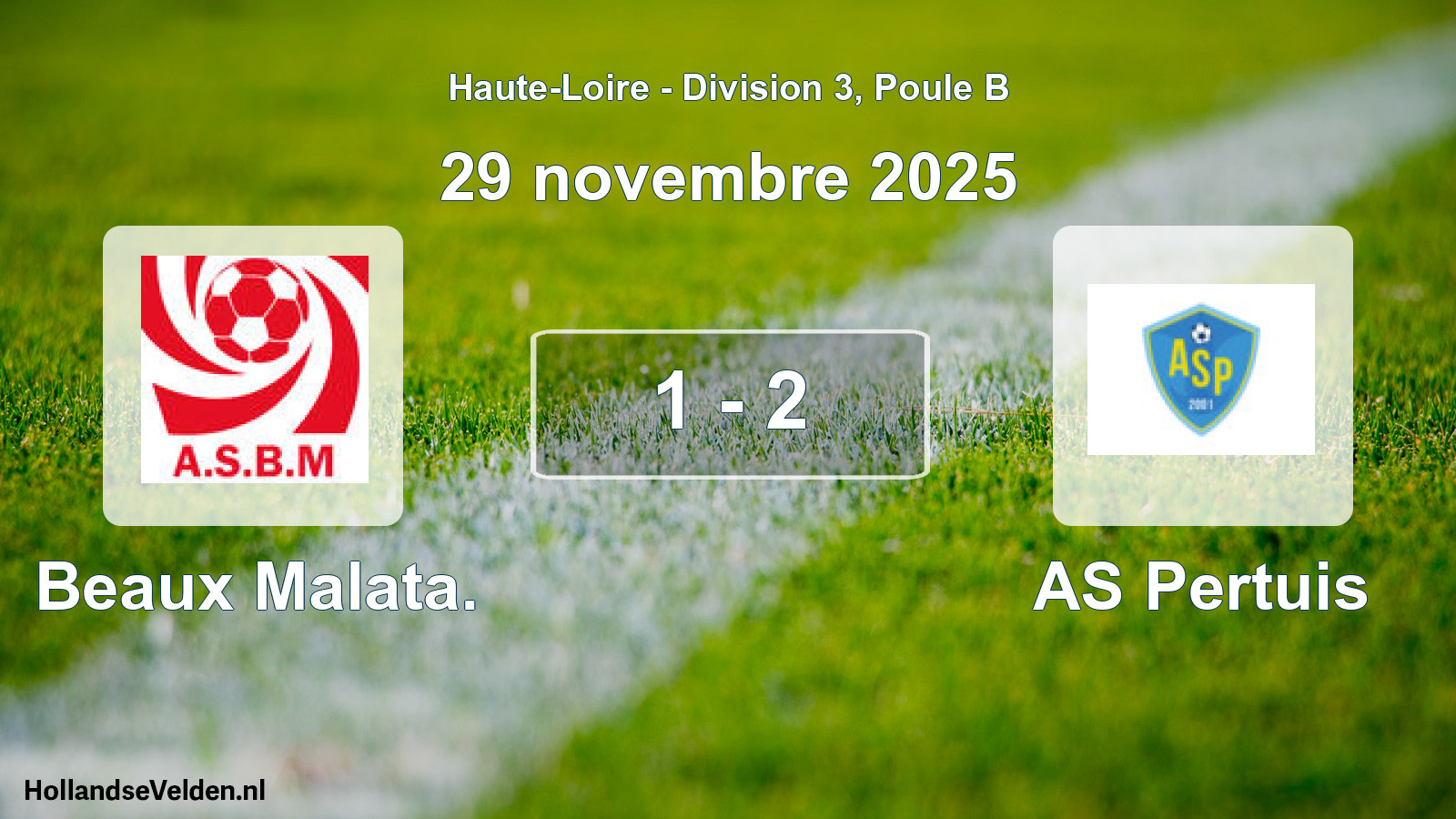Match joué: Beaux Malata. - AS Pertuis 1 - 2 (29 novembre 2025)
