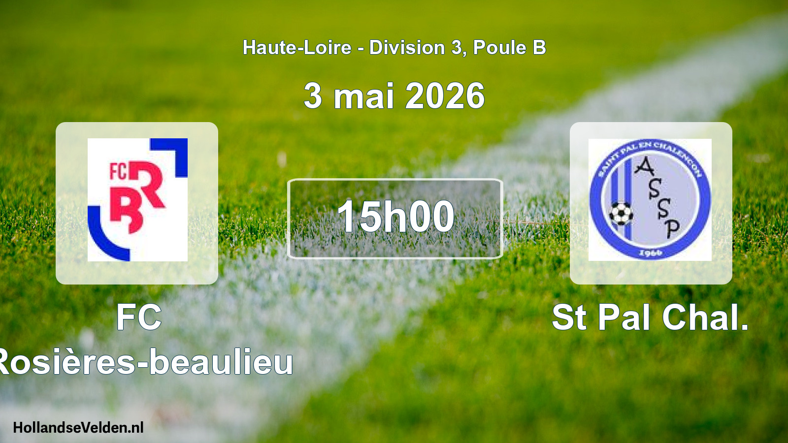 Match programmé: FC Rosières-beaulieu - St Pal Chal. (3 mai 2026)