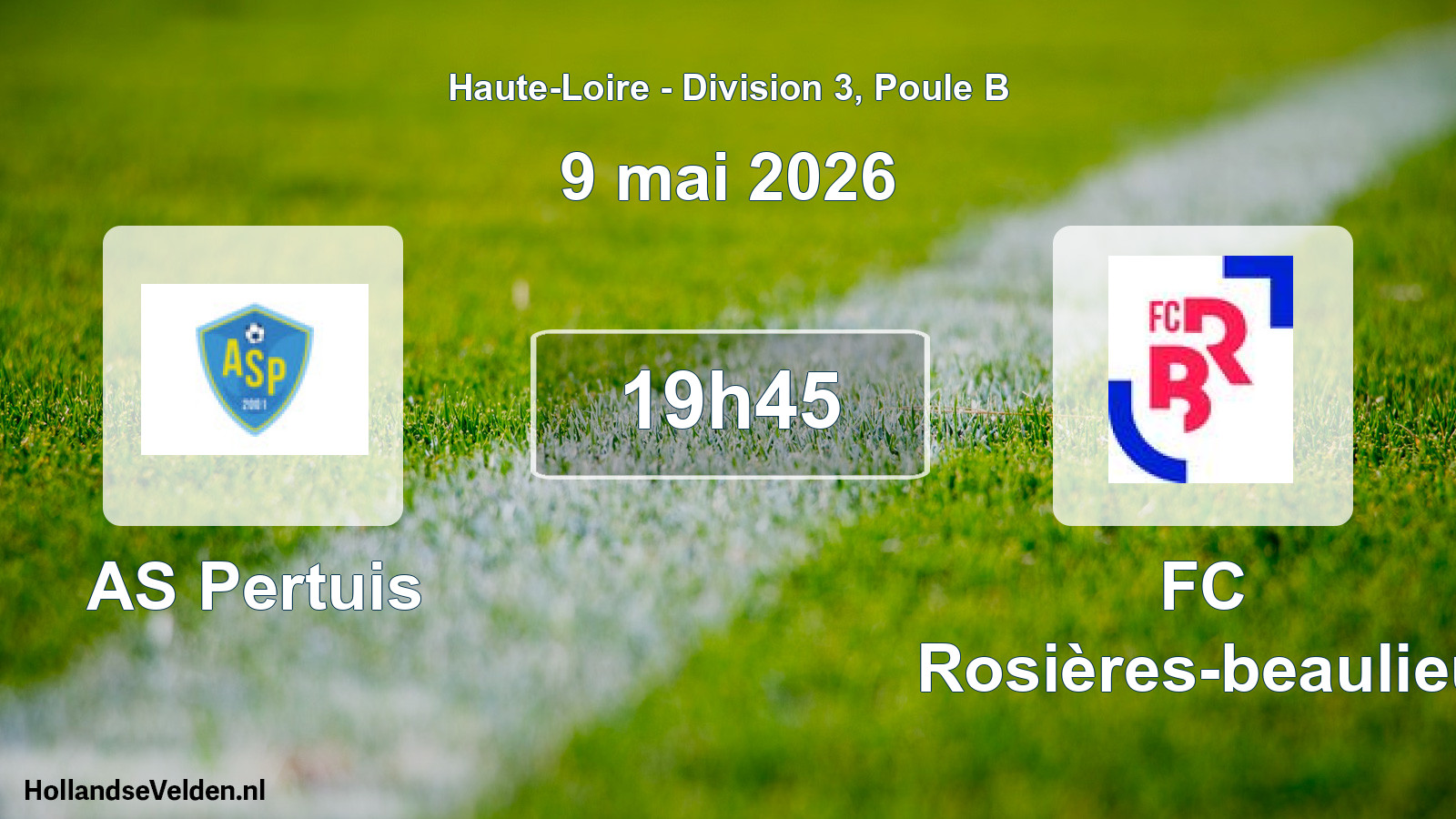 Match programmé: AS Pertuis - FC Rosières-beaulieu (9 mai 2026)