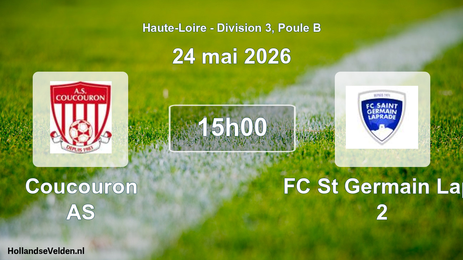 Match programmé: Coucouron AS - FC St Germain Lapr 2 (24 mai 2026)