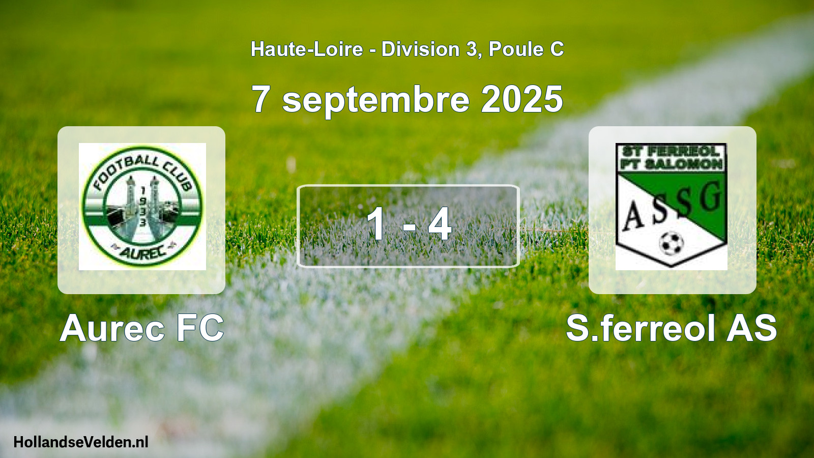Gespeelde wedstrijd: Aurec FC - S.ferreol AS 1 - 4 (7 september 2025)