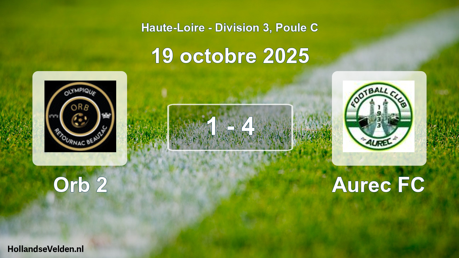 Gespeelde wedstrijd: Orb 2 - Aurec FC 1 - 4 (19 oktober 2025)