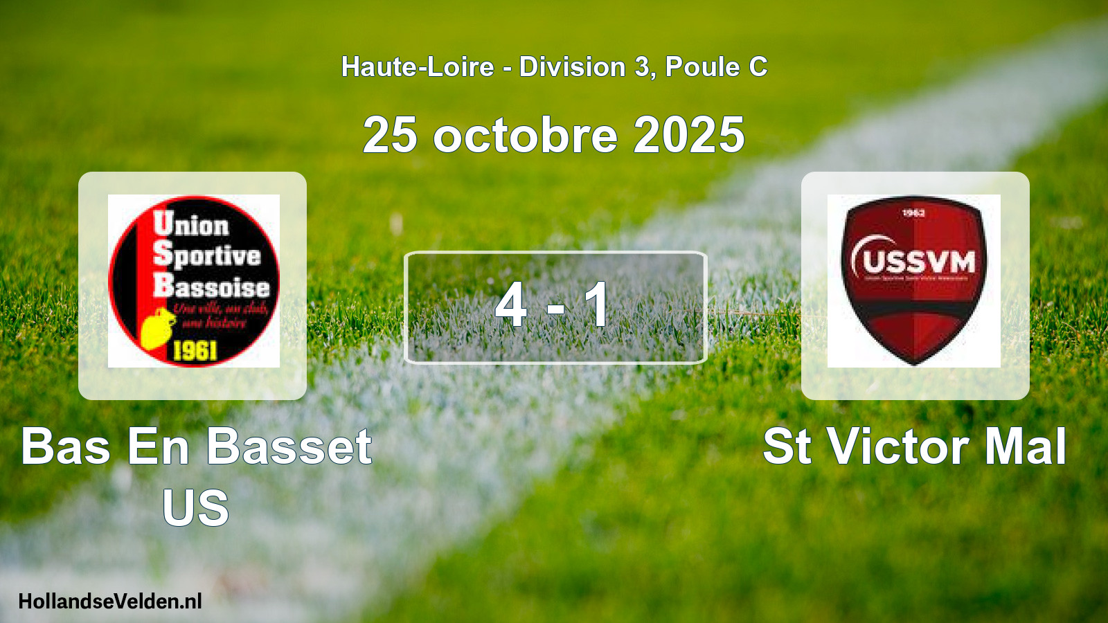 Total number of matches played: Bas En Basset US - St Victor Mal 4 - 1 (25 October 2025)