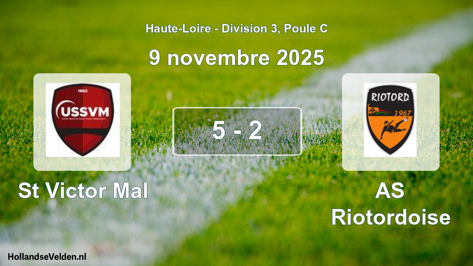 Gespeelde wedstrijd: St Victor Mal - AS Riotordoise 5 - 2 (9 november 2025)