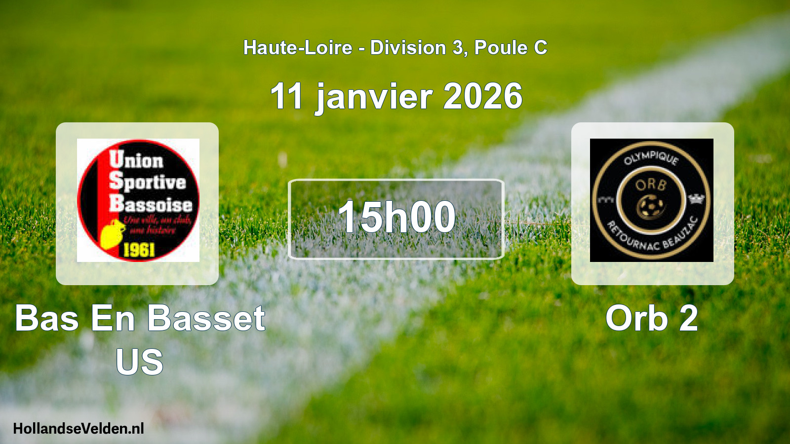 Geplande wedstrijd: Bas En Basset US - Orb 2 (11 januari 2026)