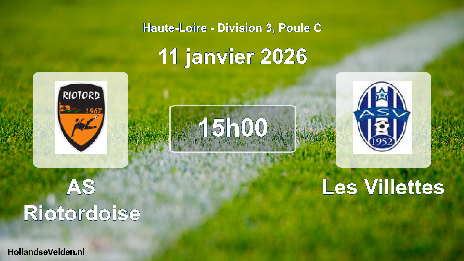 Geplande wedstrijd: AS Riotordoise - Les Villettes (11 januari 2026)