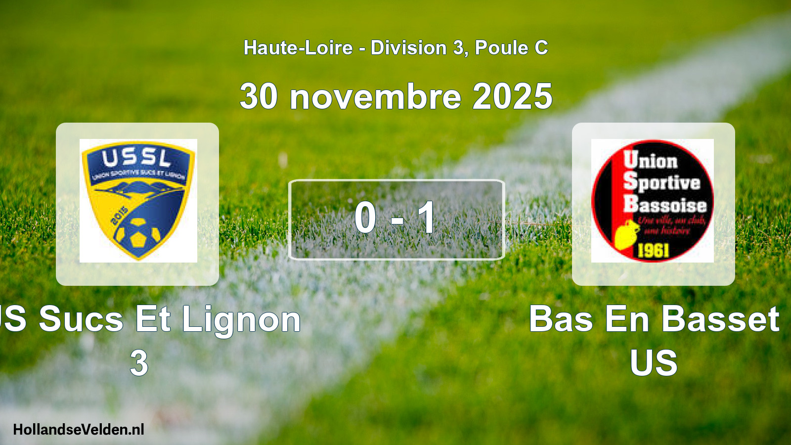 Gespeelde wedstrijd: US Sucs Et Lignon 3 - Bas En Basset US 0 - 1 (30 november 2025)