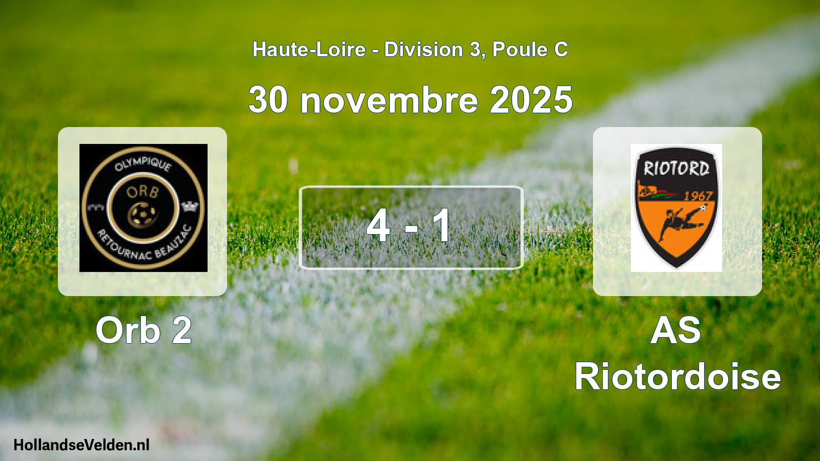 Gespeelde wedstrijd: Orb 2 - AS Riotordoise 4 - 1 (30 november 2025)