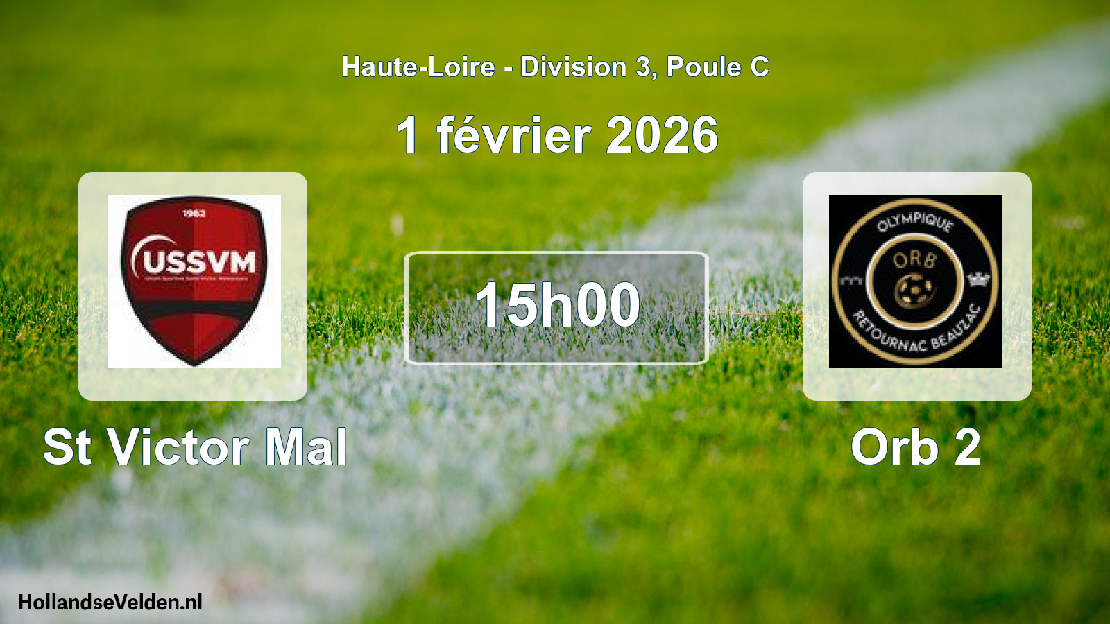 Geplande wedstrijd: St Victor Mal - Orb 2 (1 februari 2026)