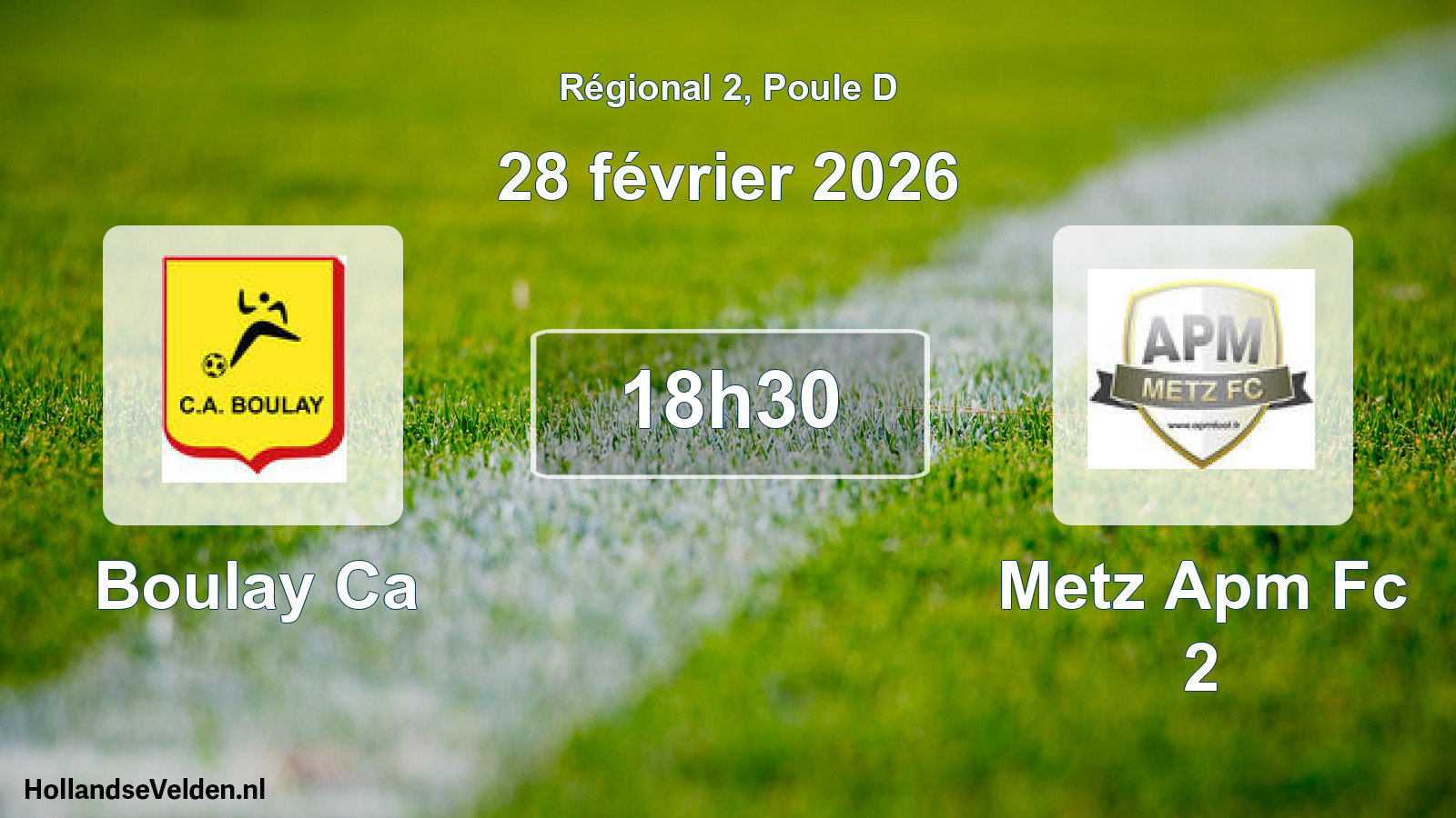 Geplande wedstrijd: Boulay Ca - Metz Apm Fc 2 (28 février 2026)