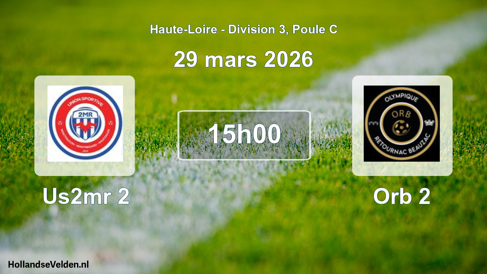 Match programmé: Us2mr 2 - Orb 2 (29 mars 2026)