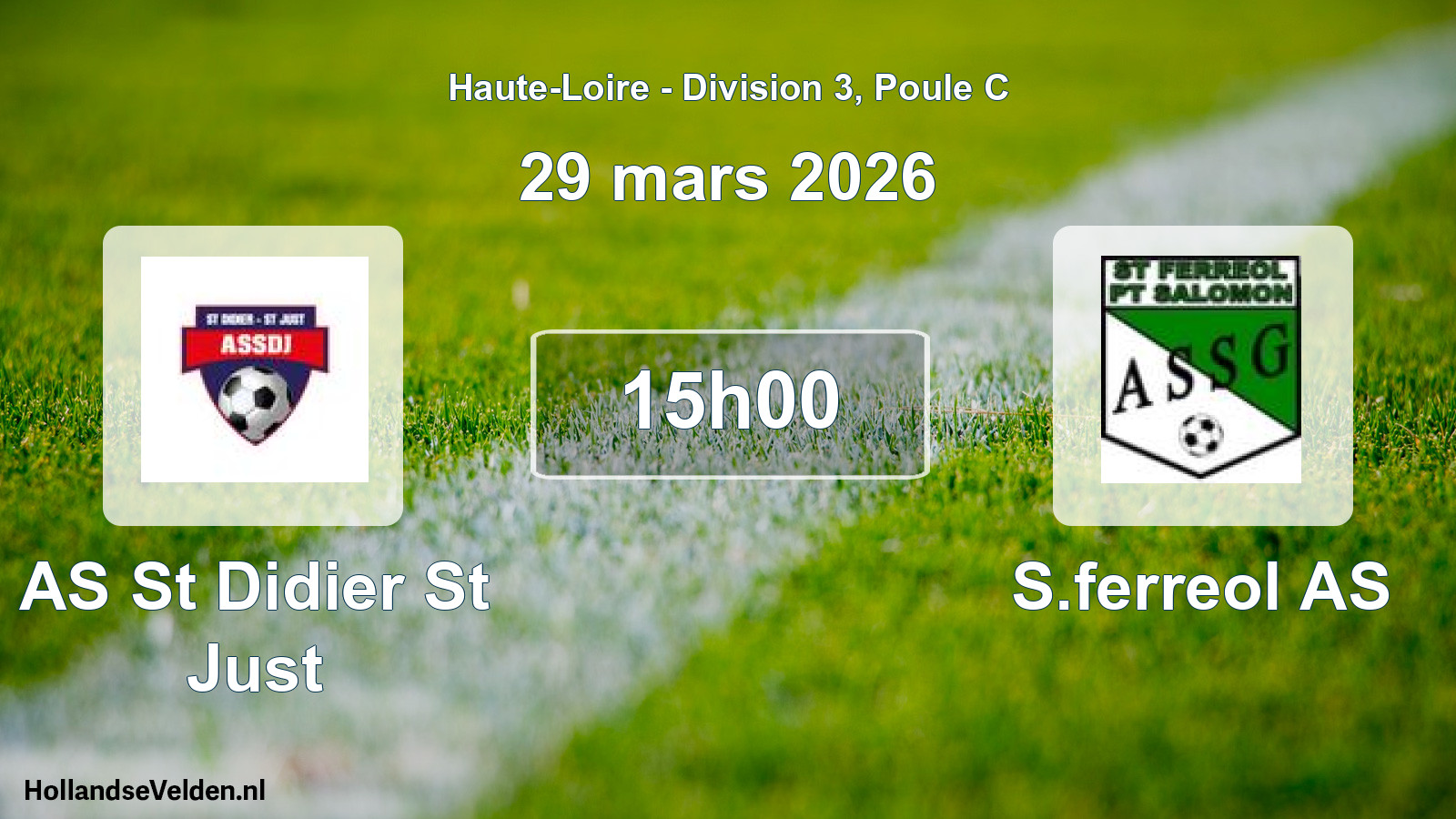 Geplande wedstrijd: AS St Didier St Just - S.ferreol AS (29 maart 2026)