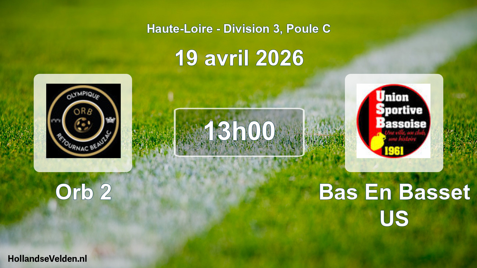 Geplande wedstrijd: Orb 2 - Bas En Basset US (19 april 2026)