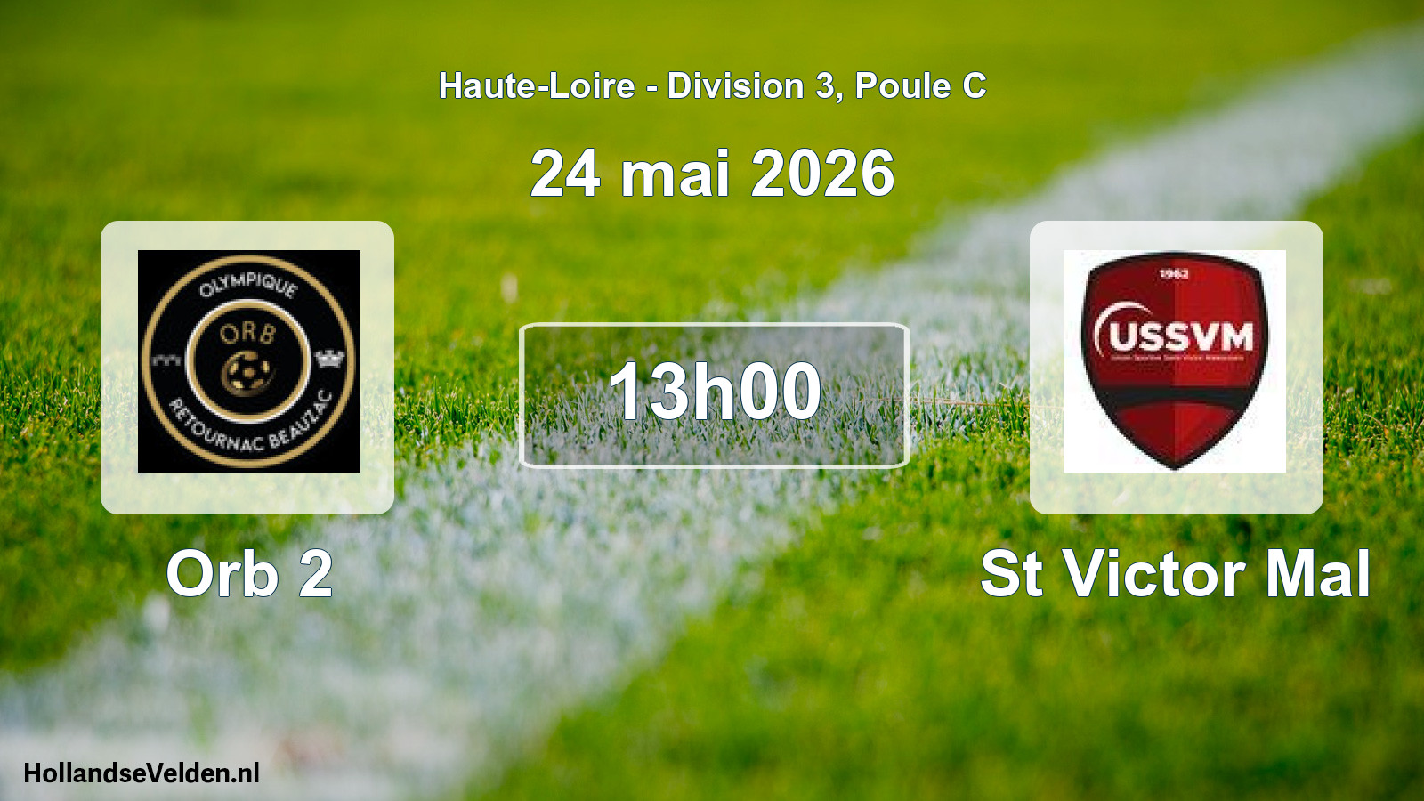 Geplande wedstrijd: Orb 2 - St Victor Mal (24 mei 2026)
