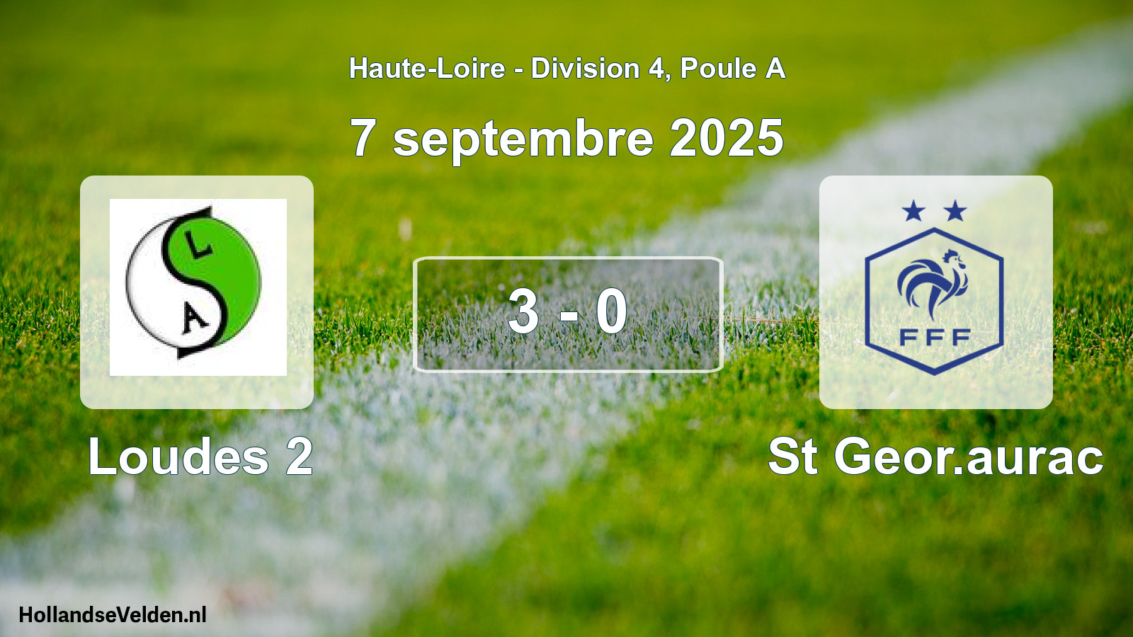 Total number of matches played: Loudes 2 - St Geor.aurac 3 - 0 (7 September 2025)