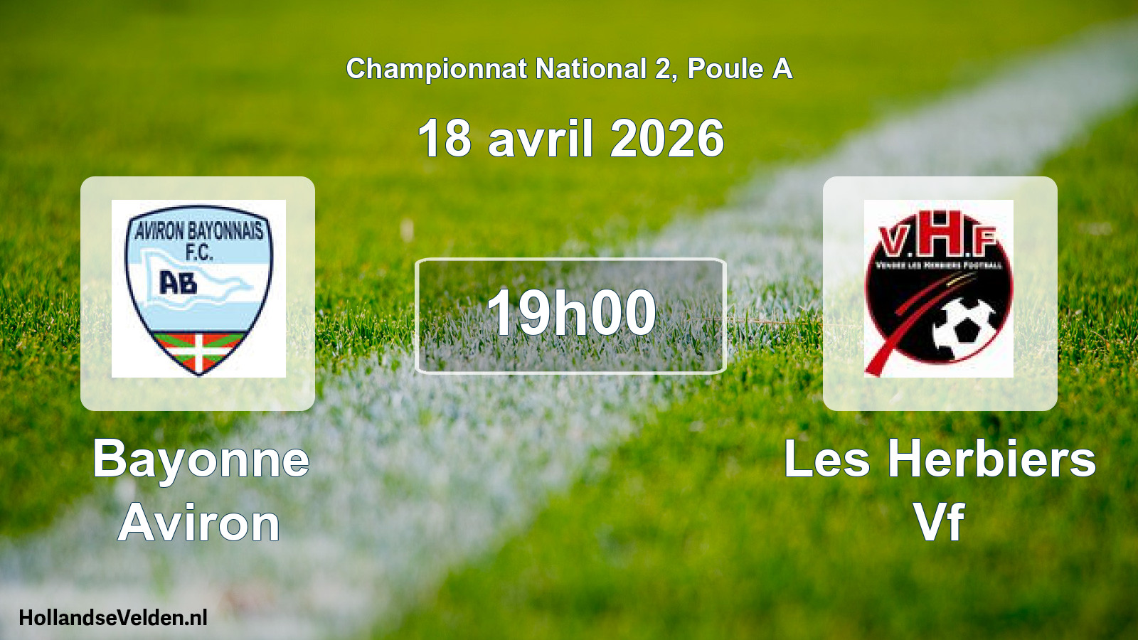 Geplande wedstrijd: Bayonne Aviron - Les Herbiers Vf (18 avril 2026)