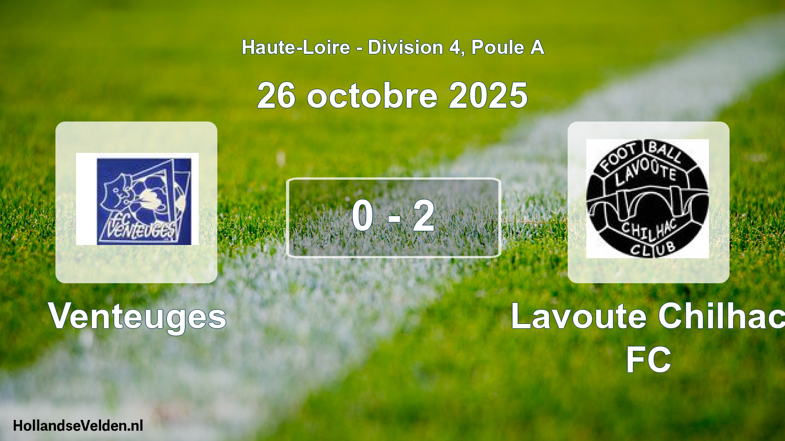 Gespeelde wedstrijd: Venteuges - Lavoute Chilhac FC 0 - 2 (26 oktober 2025)