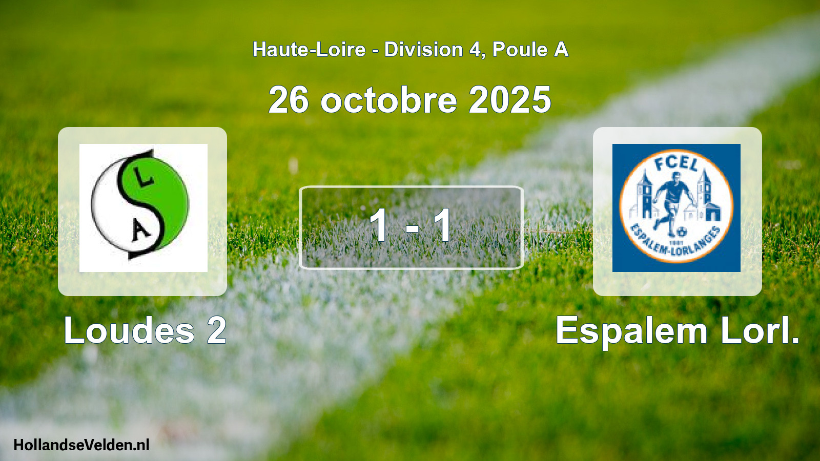 Gespeelde wedstrijd: Loudes 2 - Espalem Lorl. 1 - 1 (26 oktober 2025)