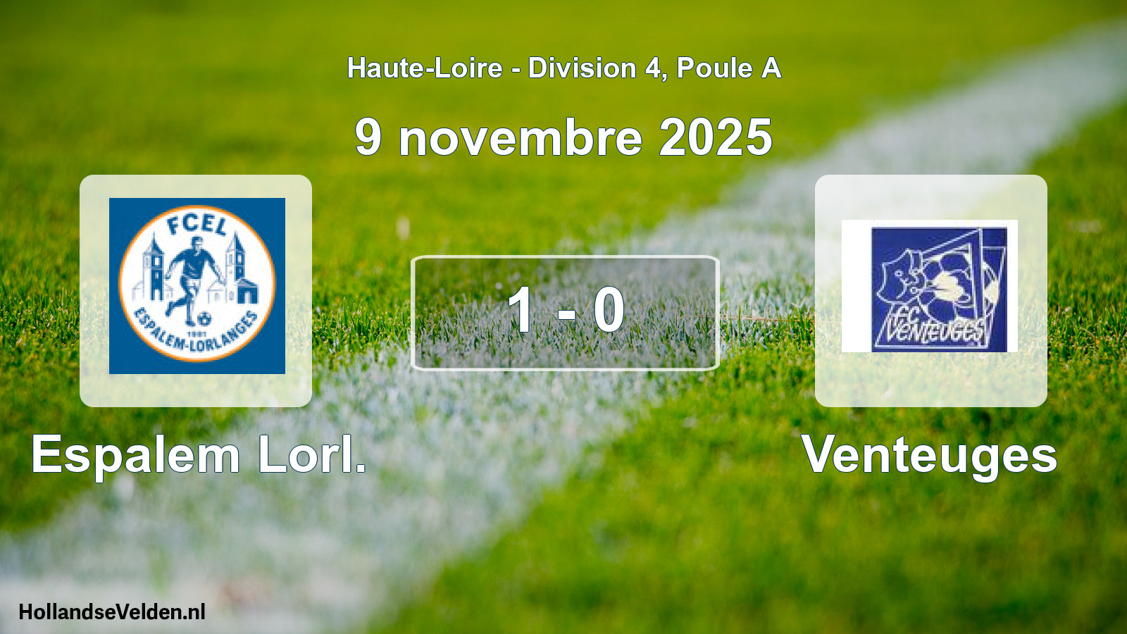 Match joué: Espalem Lorl. - Venteuges 1 - 0 (9 novembre 2025)