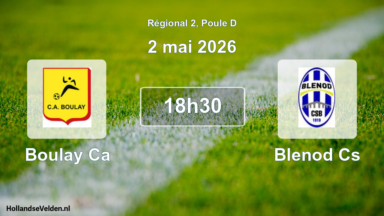 Scheduled Match: Boulay Ca - Blenod Cs (2 May 2026)