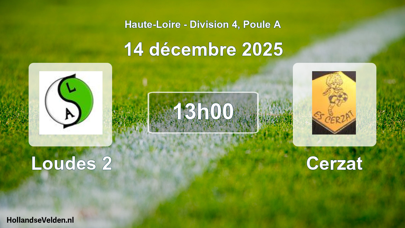 Geplande wedstrijd: Loudes 2 - Cerzat (14 december 2025)