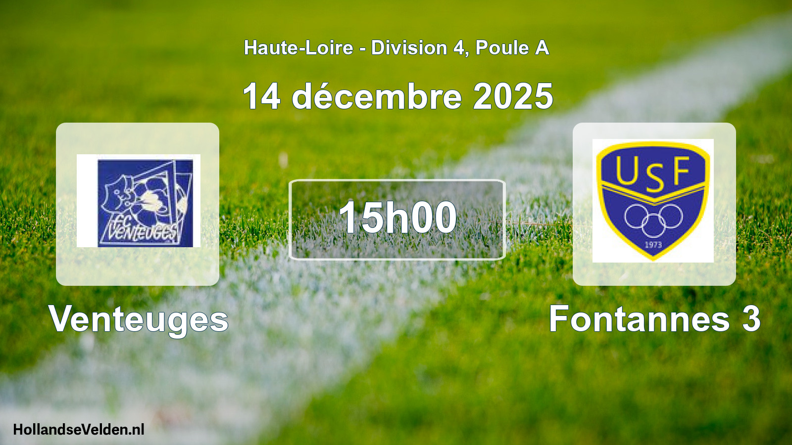 Match programmé: Venteuges - Fontannes 3 (14 décembre 2025)