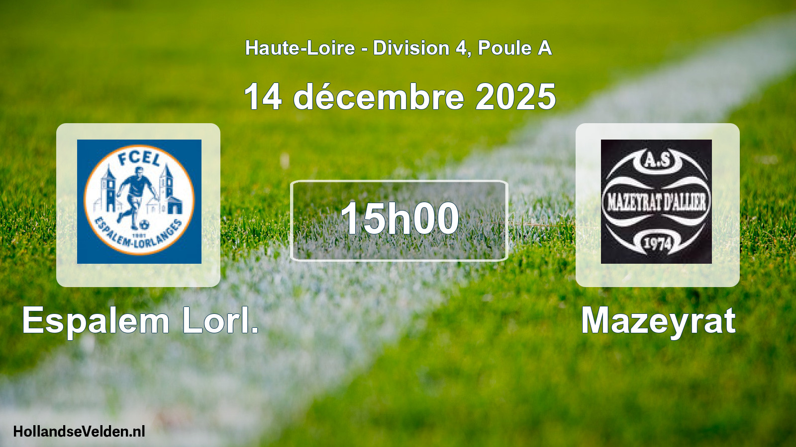 Geplande wedstrijd: Espalem Lorl. - Mazeyrat (14 december 2025)