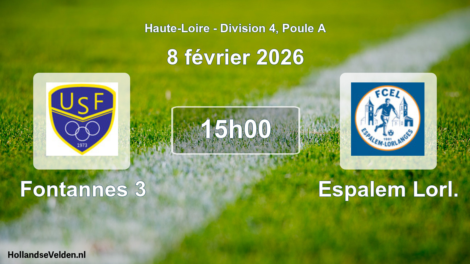 Geplande wedstrijd: Fontannes 3 - Espalem Lorl. (8 februari 2026)