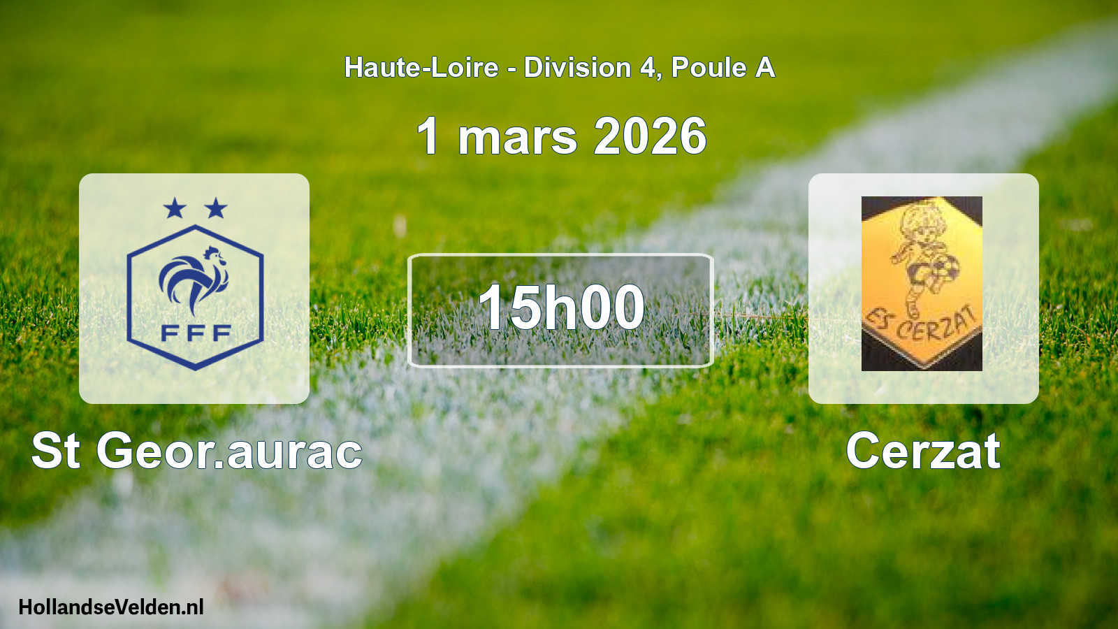 Geplande wedstrijd: St Geor.aurac - Cerzat (1 maart 2026)