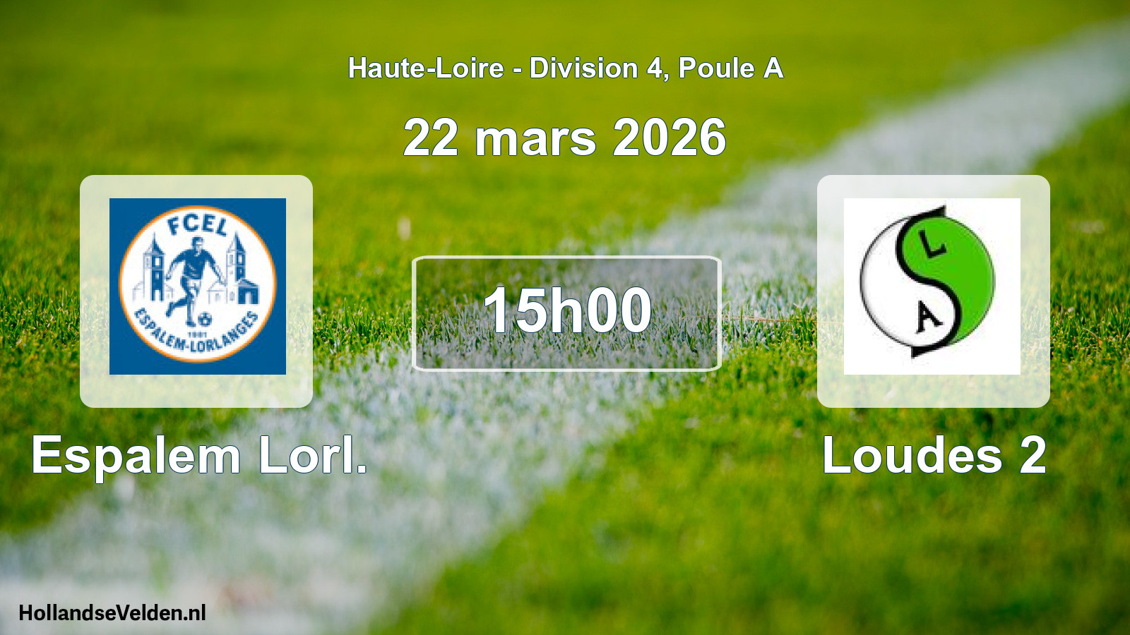Match programmé: Espalem Lorl. - Loudes 2 (22 mars 2026)