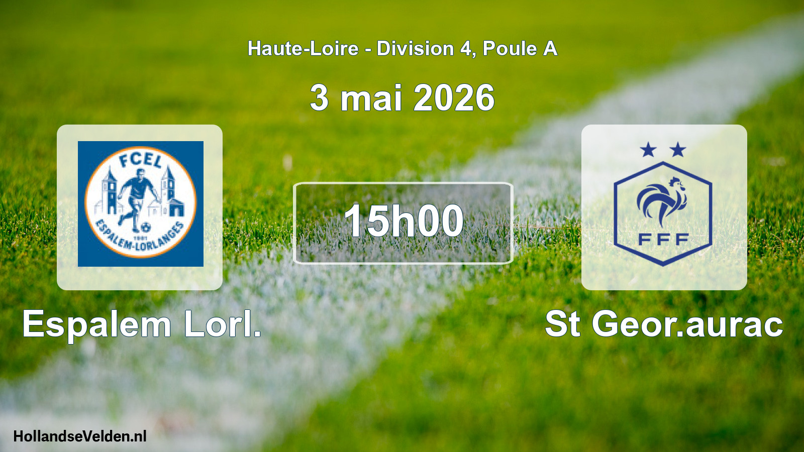 Geplande wedstrijd: Espalem Lorl. - St Geor.aurac (3 mei 2026)
