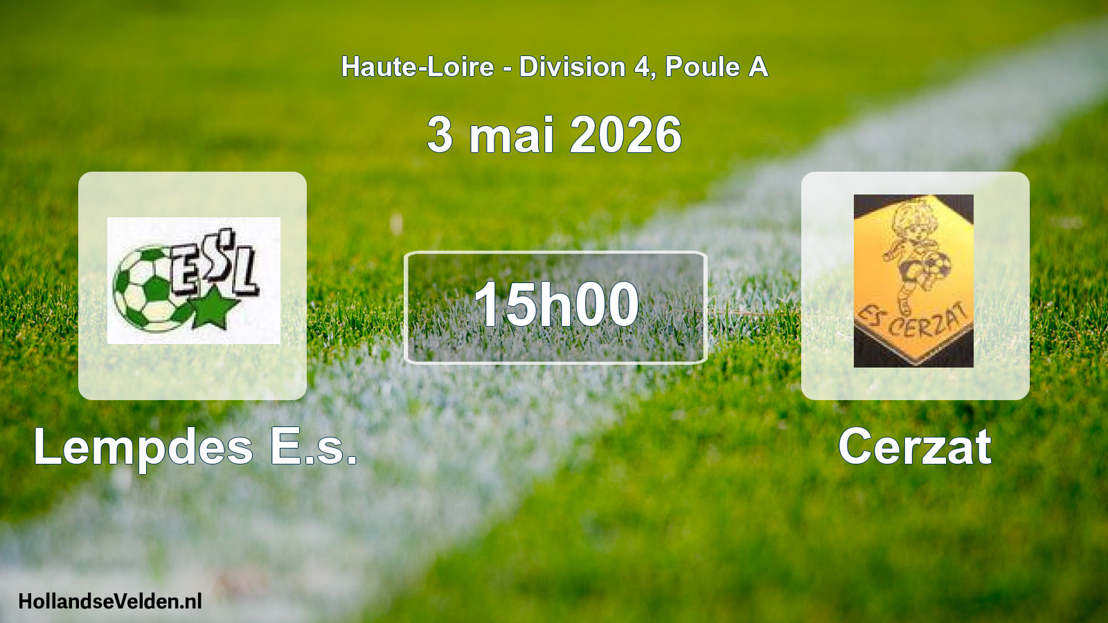 Match programmé: Lempdes E.s. - Cerzat (3 mai 2026)