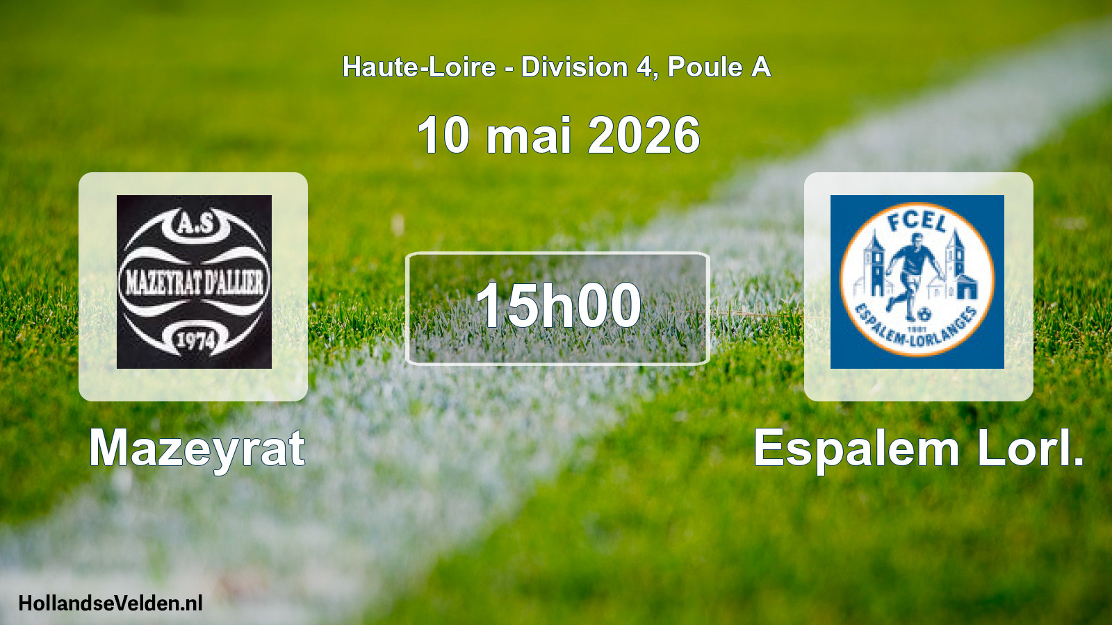 Geplande wedstrijd: Mazeyrat - Espalem Lorl. (10 mei 2026)