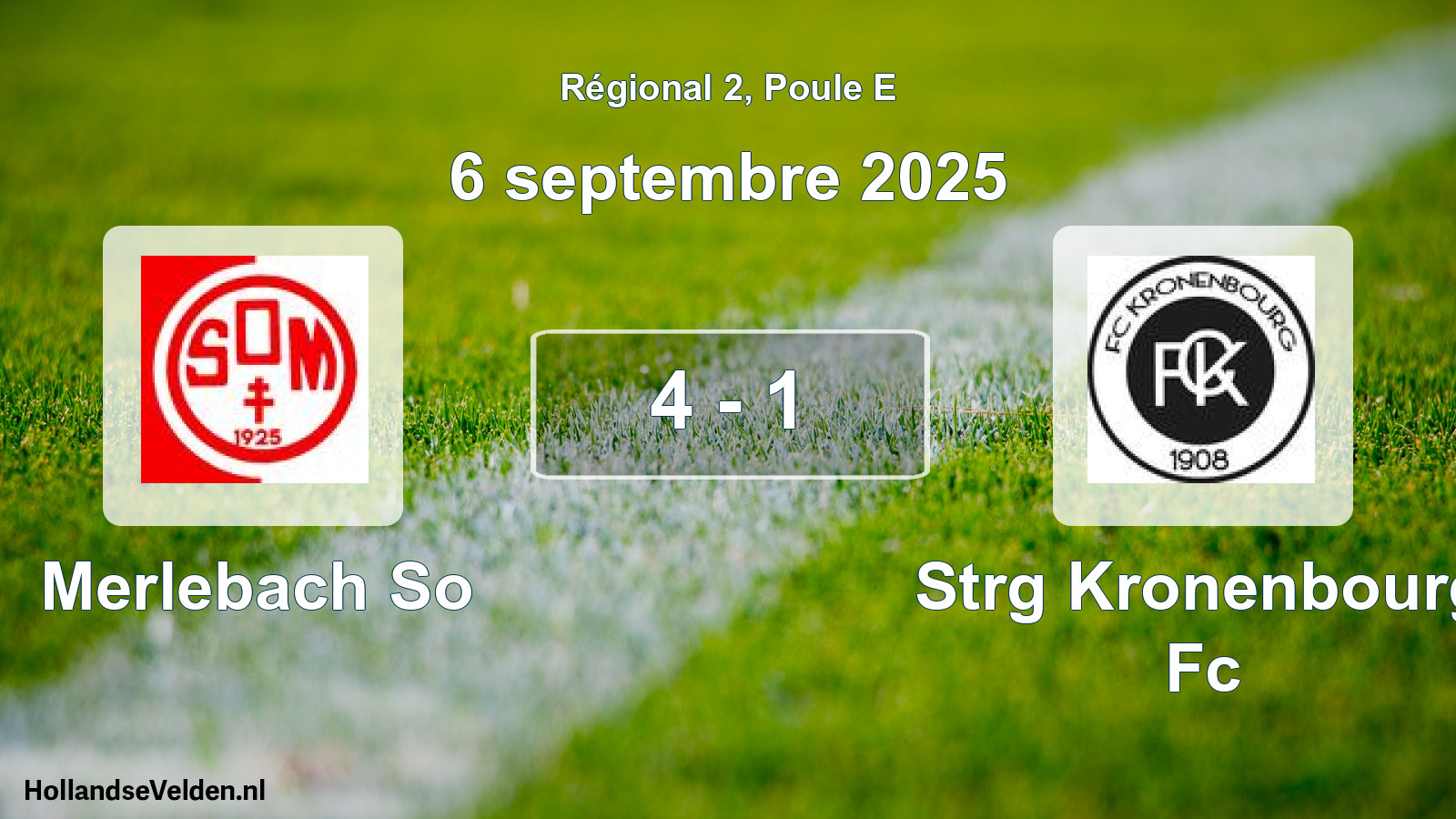 Gespeelde wedstrijd: Merlebach So - Strg Kronenbourg Fc 4 - 1 (6 september 2025)