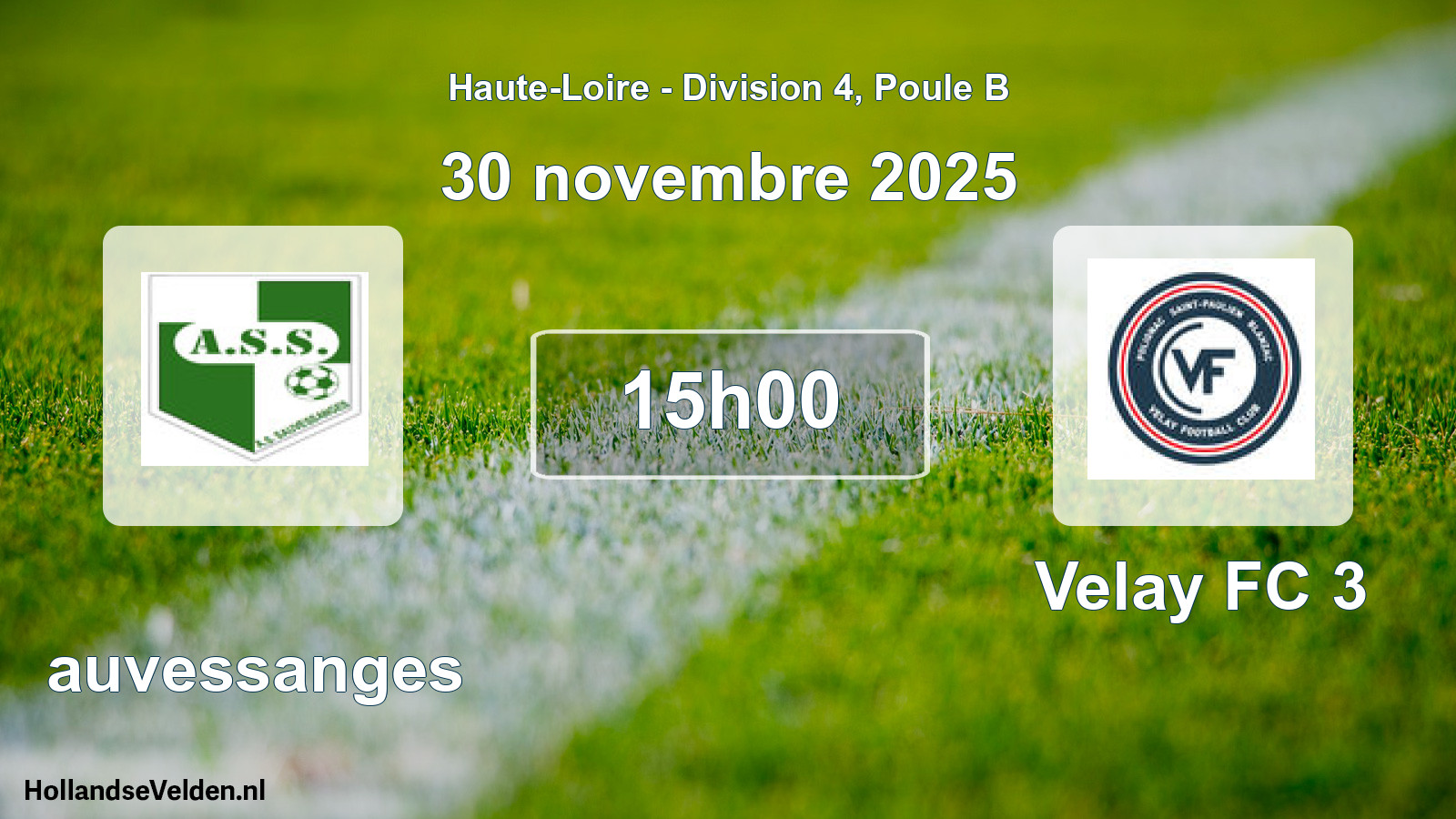 Match programmé: Sauvessanges - Velay FC 3 (30 novembre 2025)