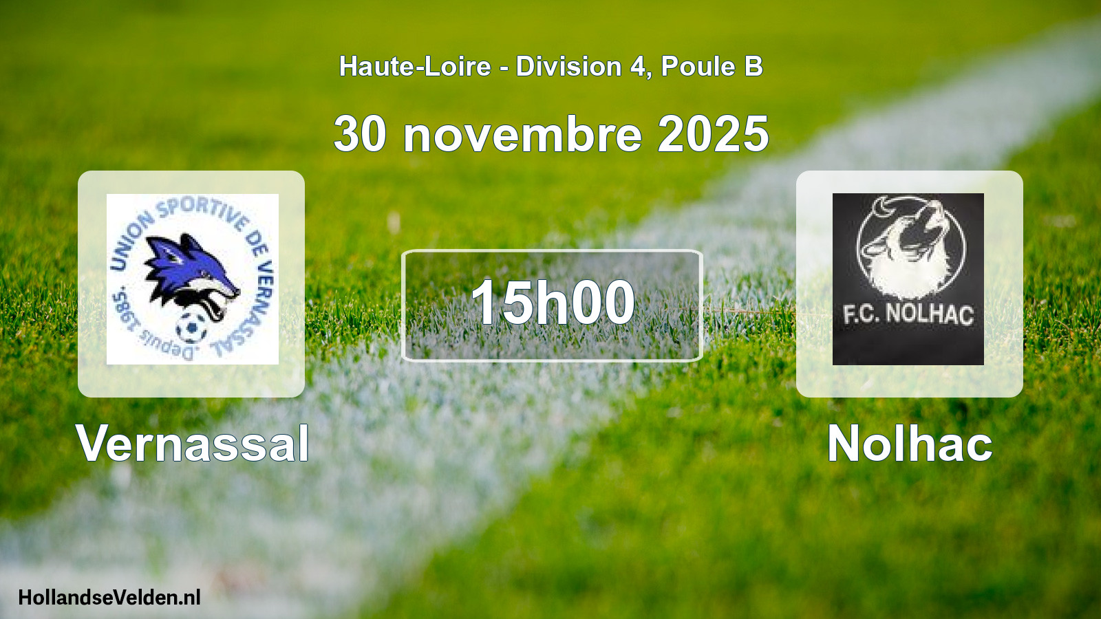 Match programmé: Vernassal - Nolhac (30 novembre 2025)