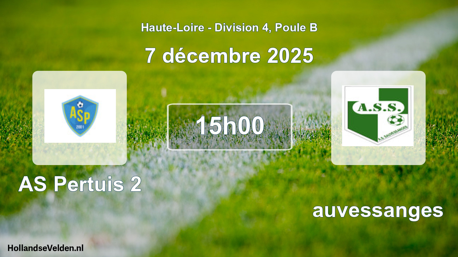 Match programmé: AS Pertuis 2 - Sauvessanges (7 décembre 2025)