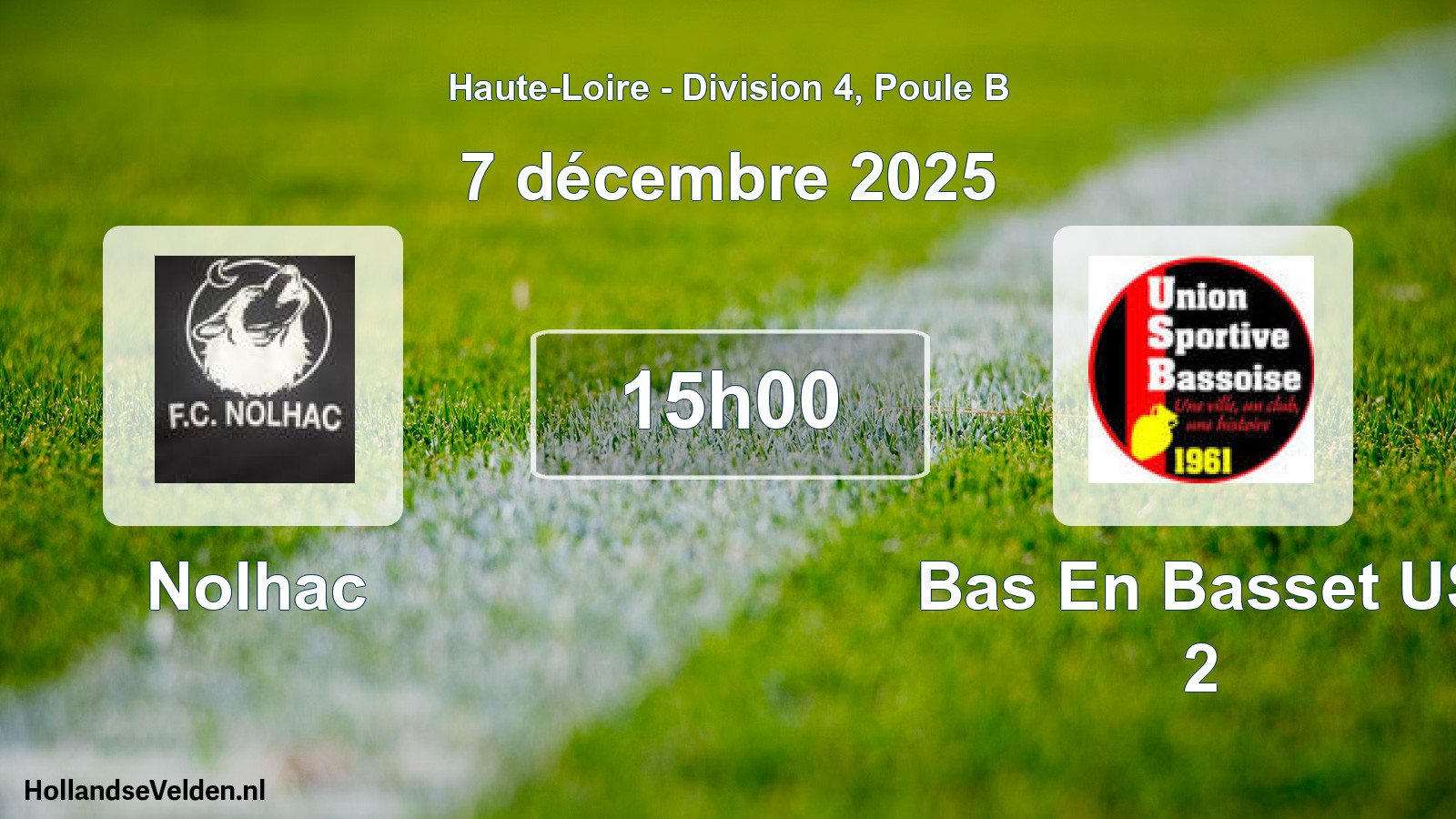 Match programmé: Nolhac - Bas En Basset US 2 (7 décembre 2025)