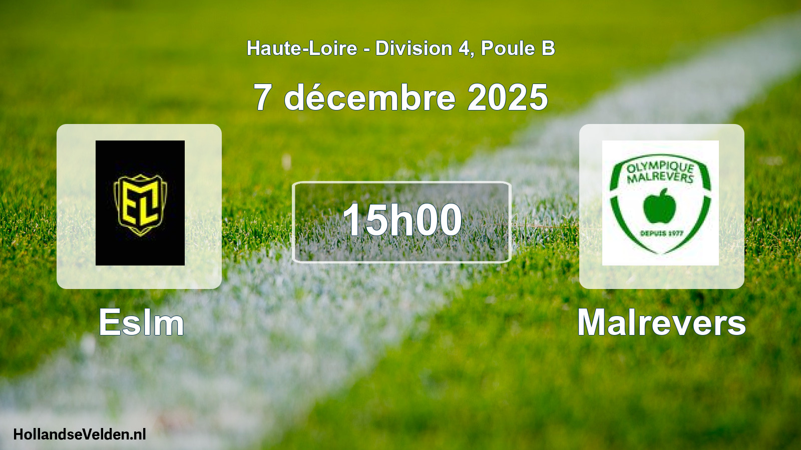 Match programmé: Eslm - Malrevers (7 décembre 2025)
